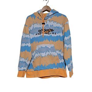 Adidas Adventure Hoodie Men Small Sweater Colorful Lizard Trefoil Streetwear
